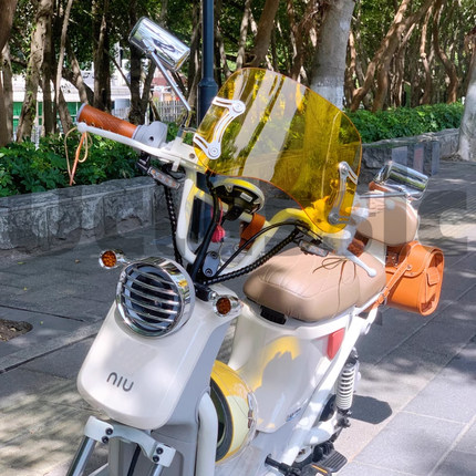 适用u1e小牛u2/umax复古改装配件亚克力挡风后视镜灯罩转灯手把套