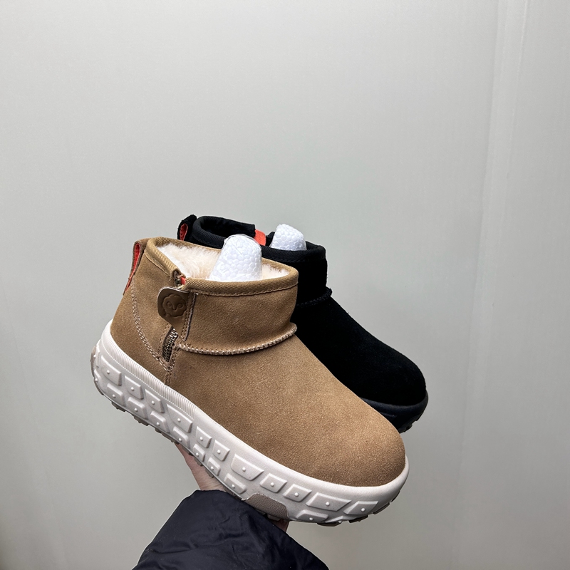 工厂2025处理冬款断码真皮女鞋雪地靴牛皮厚底羊毛口舒适女短靴