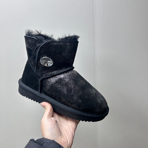 工厂2025处理冬款断码真皮女鞋雪地靴牛皮厚底套脚羊毛女短靴35