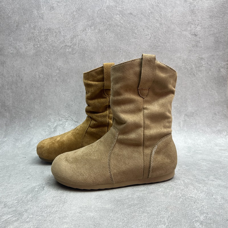 工厂2025秋季新款女鞋断码超纤厚底圆头短靴时尚女靴子马丁靴