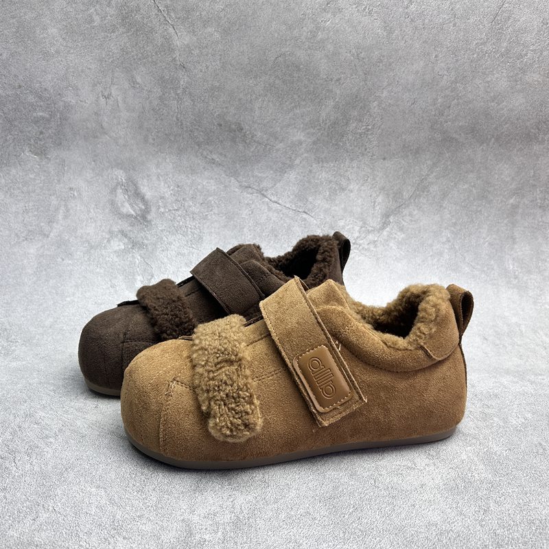 2025秋季新款女鞋绒面平底休闲深口套脚舒适百搭加绒女棉鞋