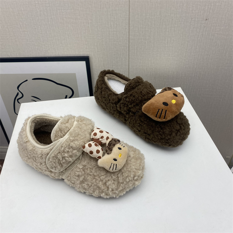 2025秋季新款女鞋毛毛厚底休闲深口套脚舒适百搭软底加绒女棉鞋