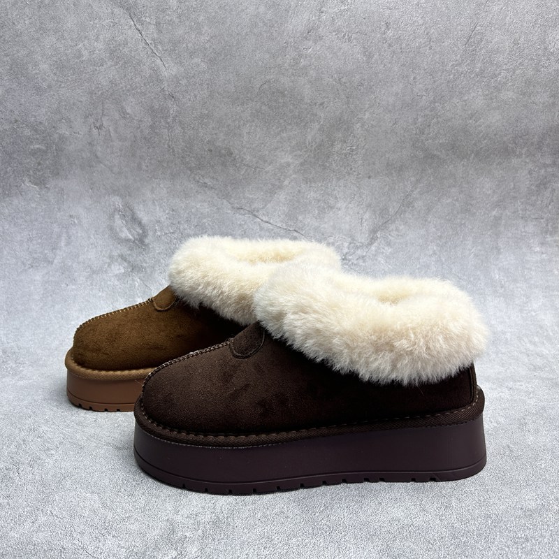 工厂2025秋冬断码绒面女鞋雪地靴厚底休闲舒适保暖时尚套脚短靴