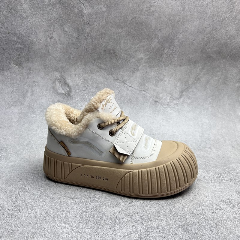 工厂2025处理冬款断码真皮女鞋雪地靴牛皮厚底套脚绒里舒适女短靴