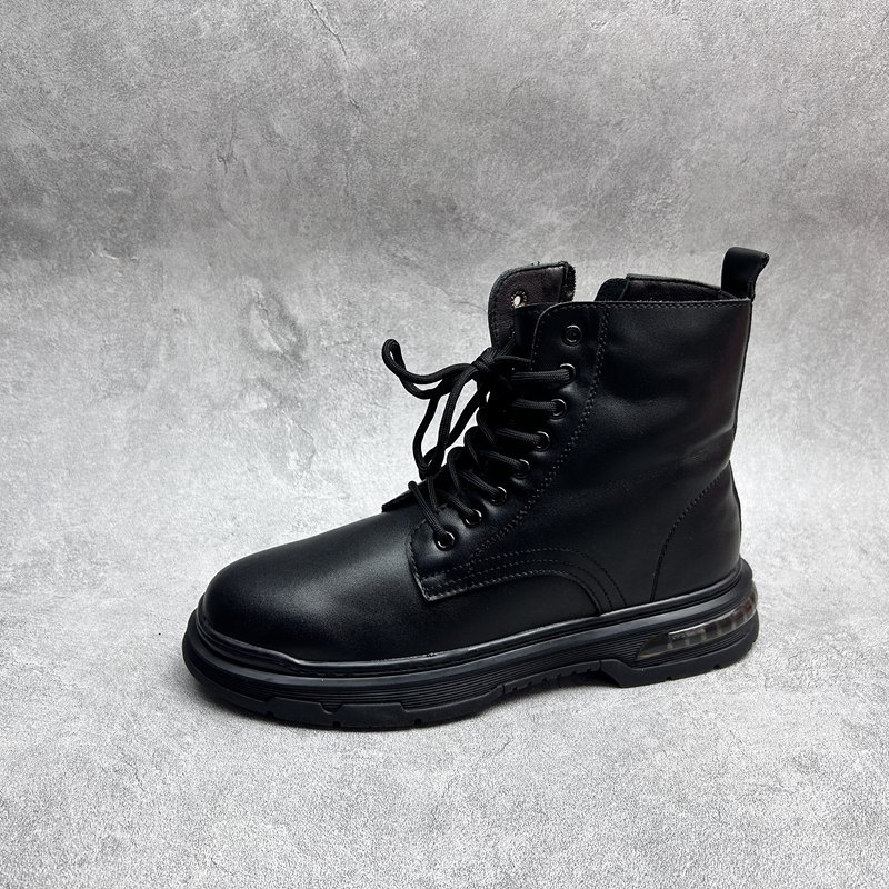 2025冬季新款真皮男鞋厚底男单鞋时尚拉链圆头牛皮舒适加绒男棉鞋