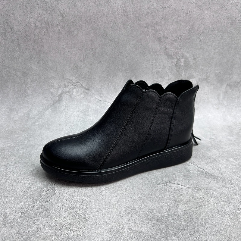 工厂断码真皮短靴女2025秋冬新款厚底增高尔西靴时尚单里舒适女靴