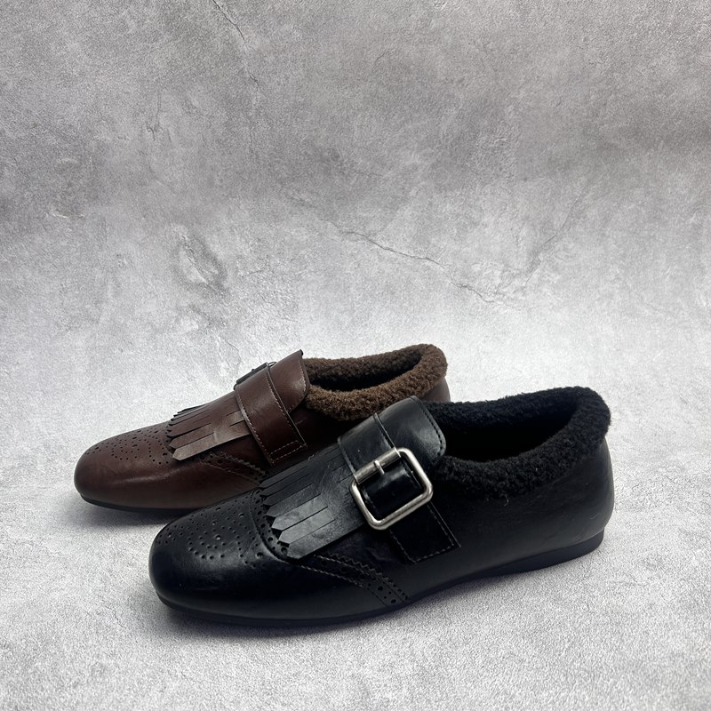 2025秋季新款女鞋超纤平底休闲深口套脚舒适百搭加绒女棉鞋