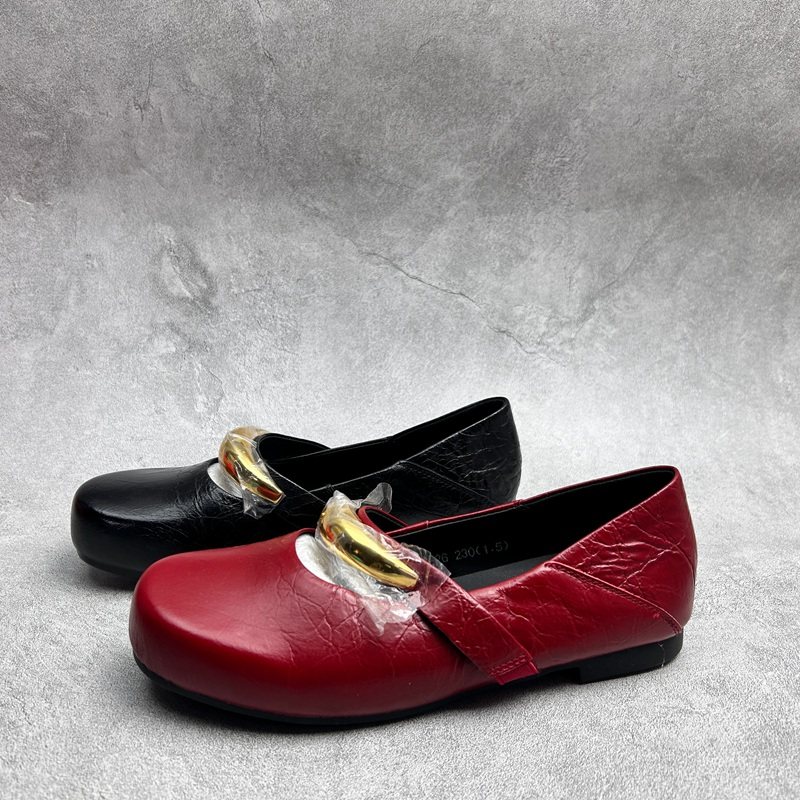 2026春季新款真皮新款女鞋平底休闲深口时尚牛皮百搭套脚女单鞋,女鞋,深口单鞋,淘宝优惠券,粉丝福利购,淘宝优惠卷