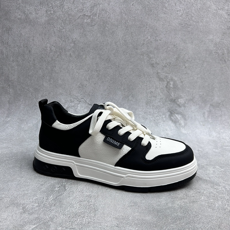 2025秋季断码牛皮男鞋平底男单鞋工厂真皮休闲鞋拼色软底老爹鞋