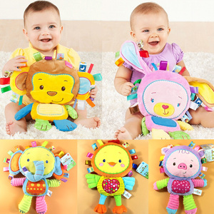 新生婴儿安抚玩偶安抚巾 陪睡毛绒娃娃可啃咬手摇铃0-1岁玩具