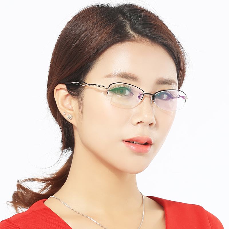 正品PORTS宝姿眼镜架精致商务眼镜框近视镜女款半框 纯钛POF12404