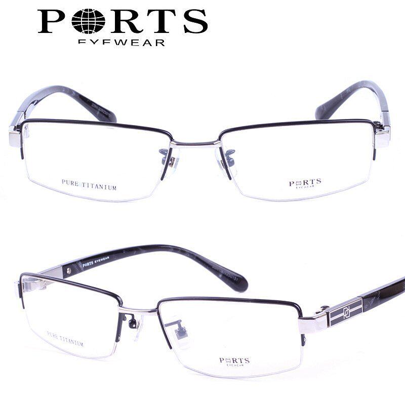 PORTS宝姿光学眼镜架 男款纯钛近视半框眼镜 正品专柜 POM12201