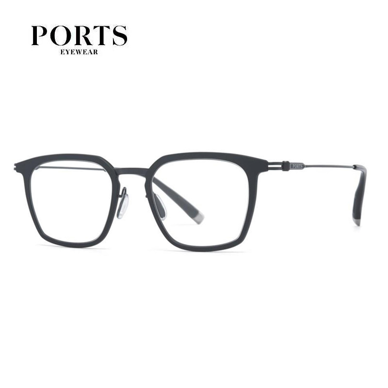 PORTS宝姿眼镜框男近视镜架纯钛复古大框文艺方形超轻男POM62505