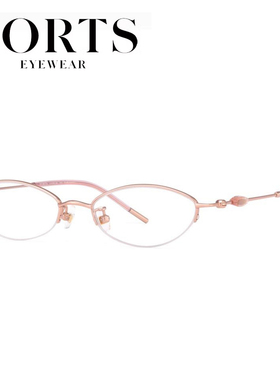 PORTS宝姿半框眼镜架超轻钛架 女款经典小框高度数近视镜POF22538