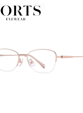 正品PORTS宝姿近视眼镜框女半框精致时尚设计感超轻钛架 POF22526