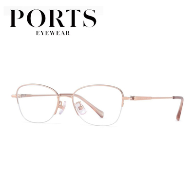 正品PORTS宝姿近视眼镜框女半框精致时尚设计感超轻钛架 POF22526
