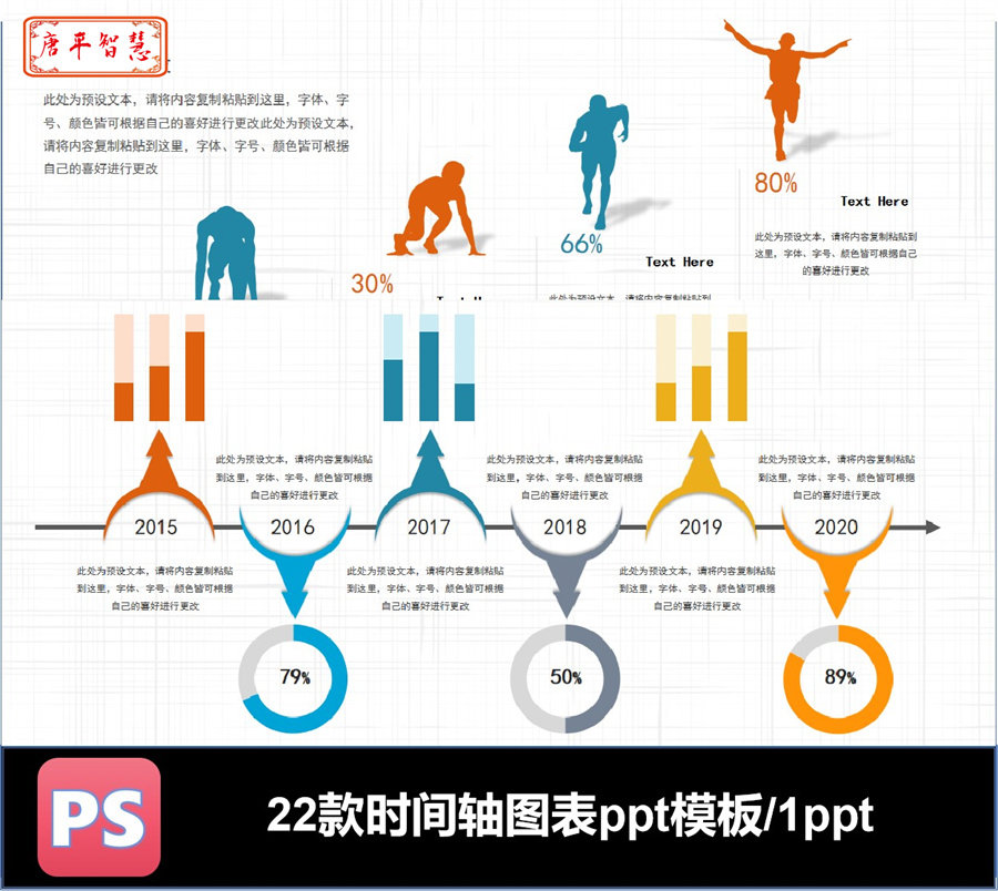 22款企业发展时间轴历史线年代纪主题ppt模板可编辑素材工作历程