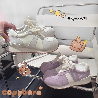 bytheWEI【三桌豚豚】2025年春夏新款胖头款德训鞋厚底休闲鞋女