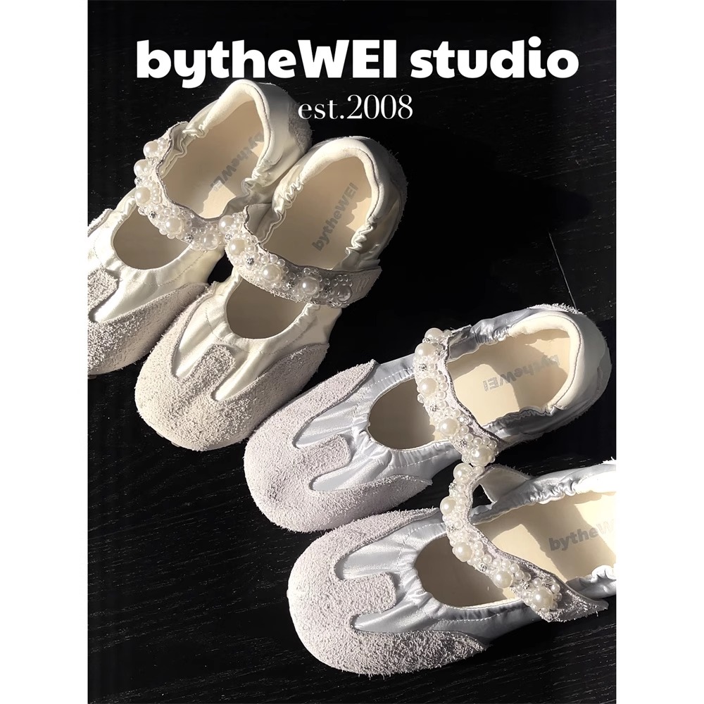 bytheWEI【珍珠玛丽珍】董姐同款一字带芭蕾风玛丽珍鞋女休闲女鞋