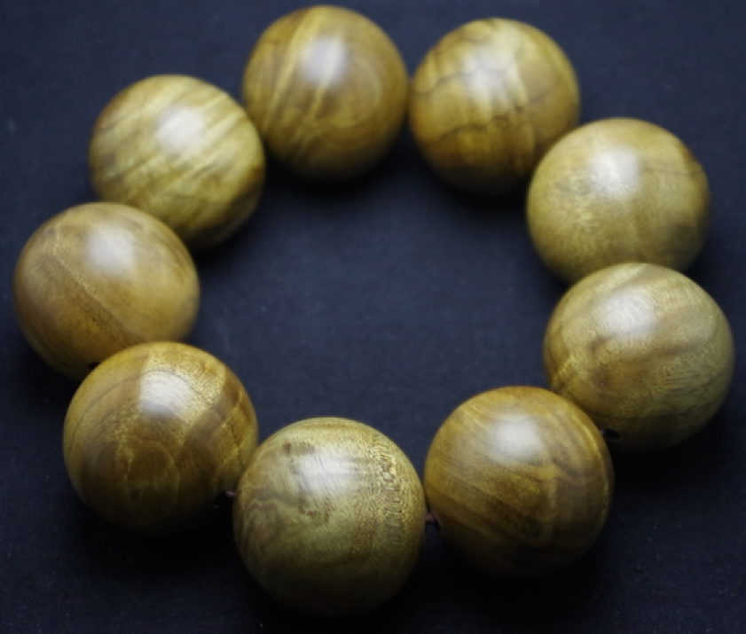 黄金樟手串佛珠满影子水波纹3.5*9手钏大手持株