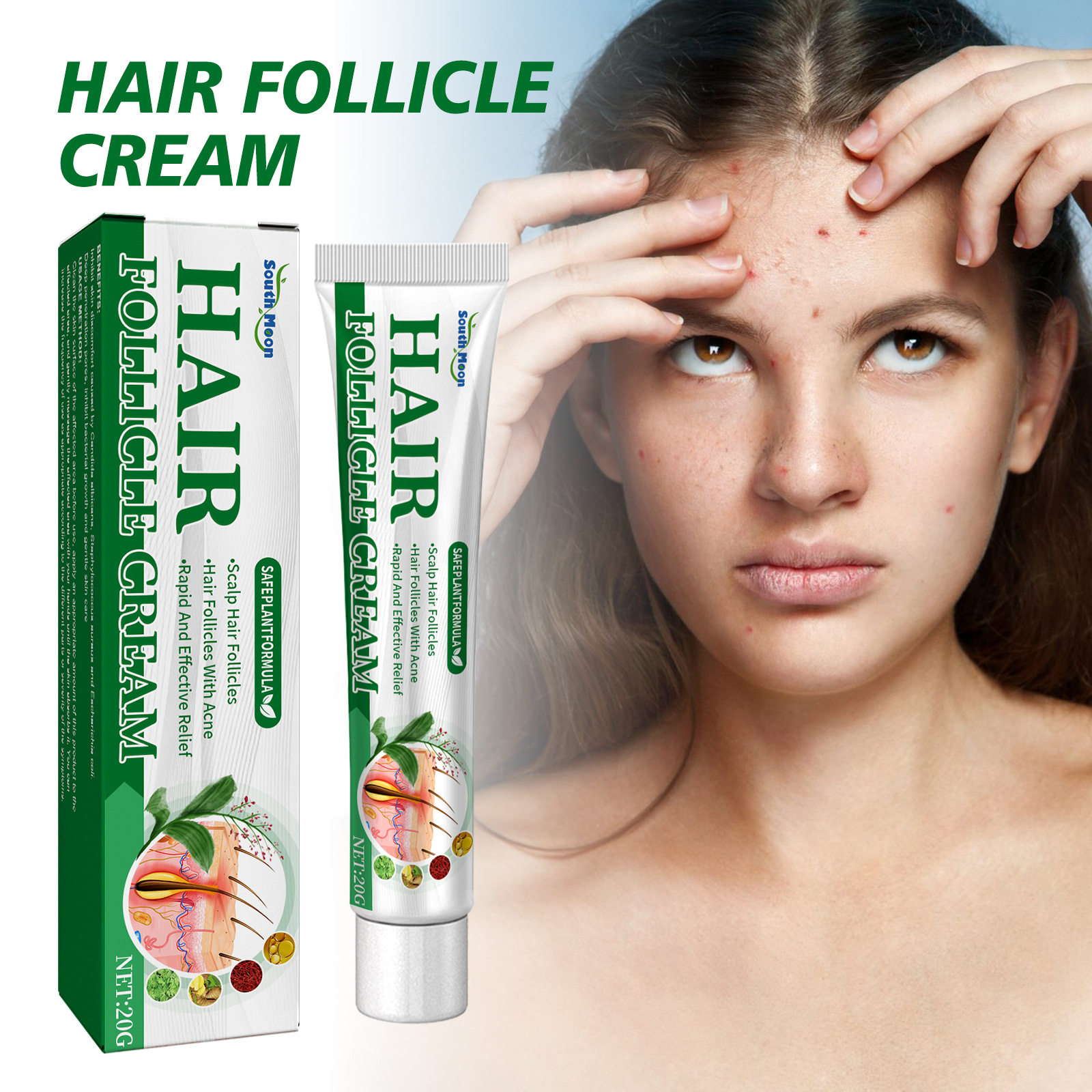 Skin Care Follicle Cream Head Acne Back Face Anti-Itch Folli