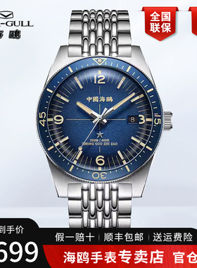 正品海鸥手表男士南极科考复古防水潜水夜光全自动机械表男表1064