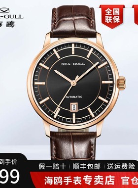 正品海鸥手表男士商务休闲简约单历ST21机芯全自动机械表男表6008