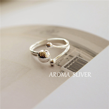 S925 sterling bạc nhẫn hạt chuông nhẫn mở nhẫn nữ dễ thương hạt đơn vòng miệng sống không phai R101 nhẫn nam pnj