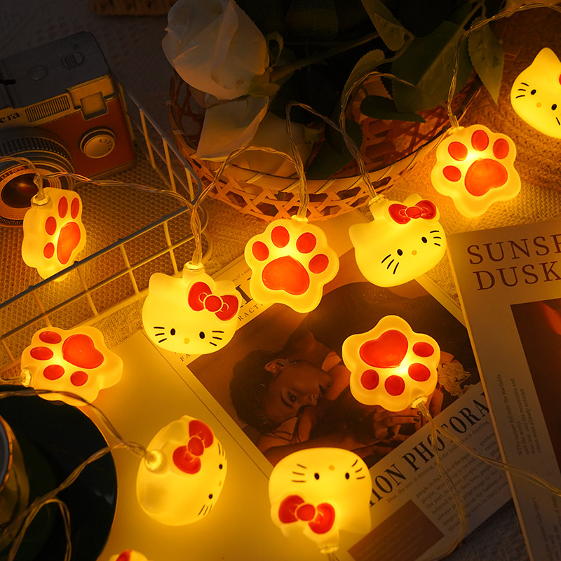 儿童房装饰灯小猫led灯串氛围灯