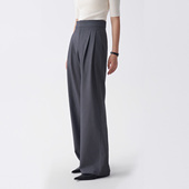 拖地裤 LIMONN｜正装 女高腰西裤 阔腿裤 子 面试通勤气质深灰色休闲裤