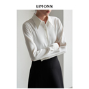 衬衫 LIMONN垂感尖领气质通勤面试职业白色长袖 女设计感小众新品