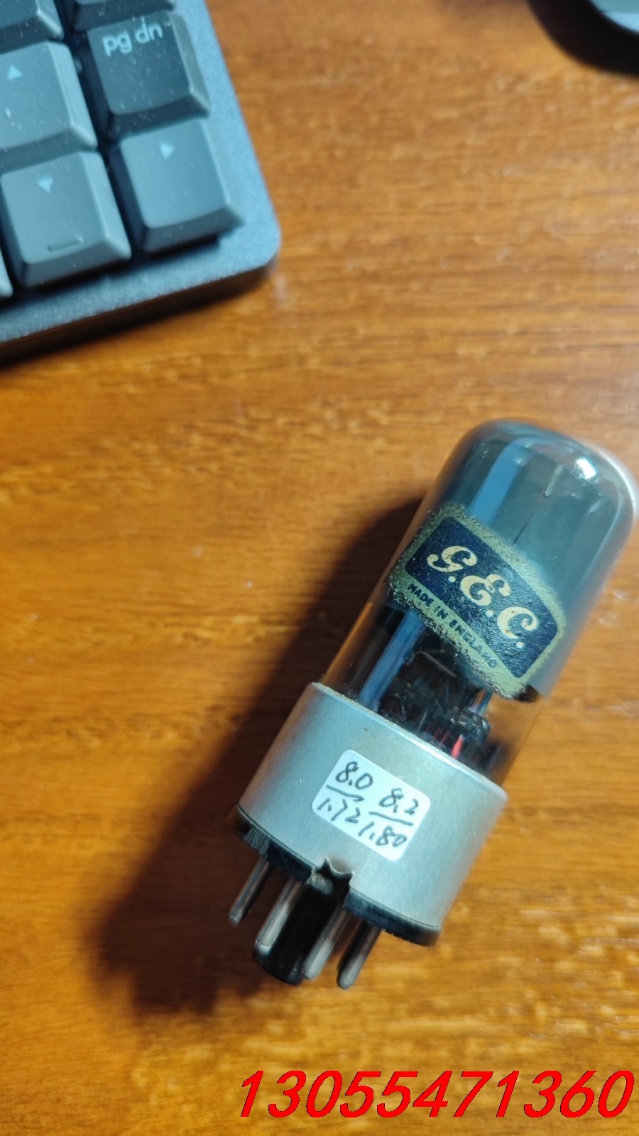 议价53年GEC铁座喷碳方环B65 6SN7GT电子管一支