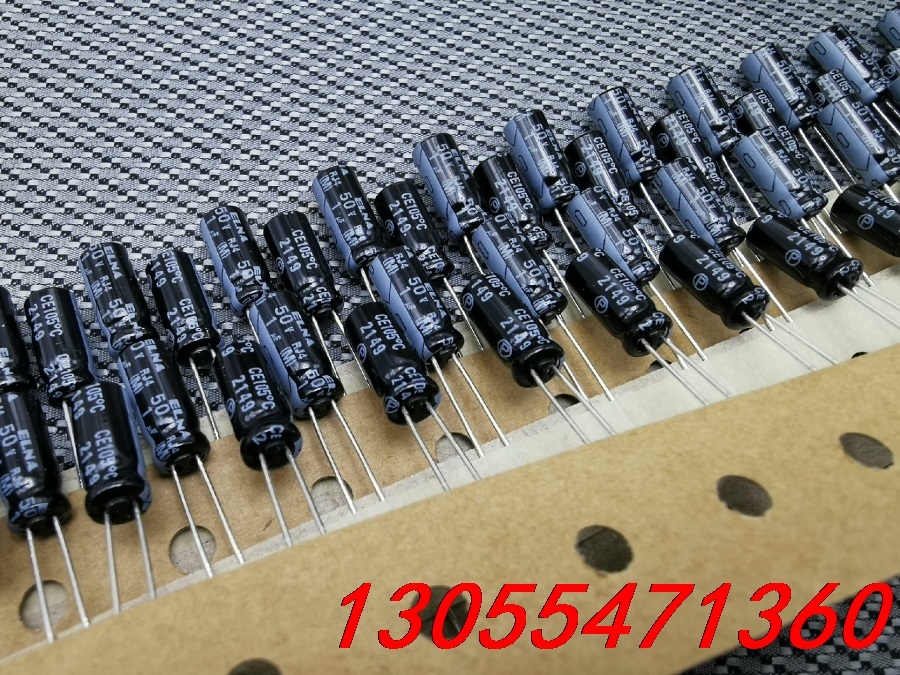 议价5650个50v1uf电解电容，尺寸5*11。日本ELNA品