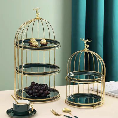 台摆蛋糕架轻奢餐具鸟笼餐具