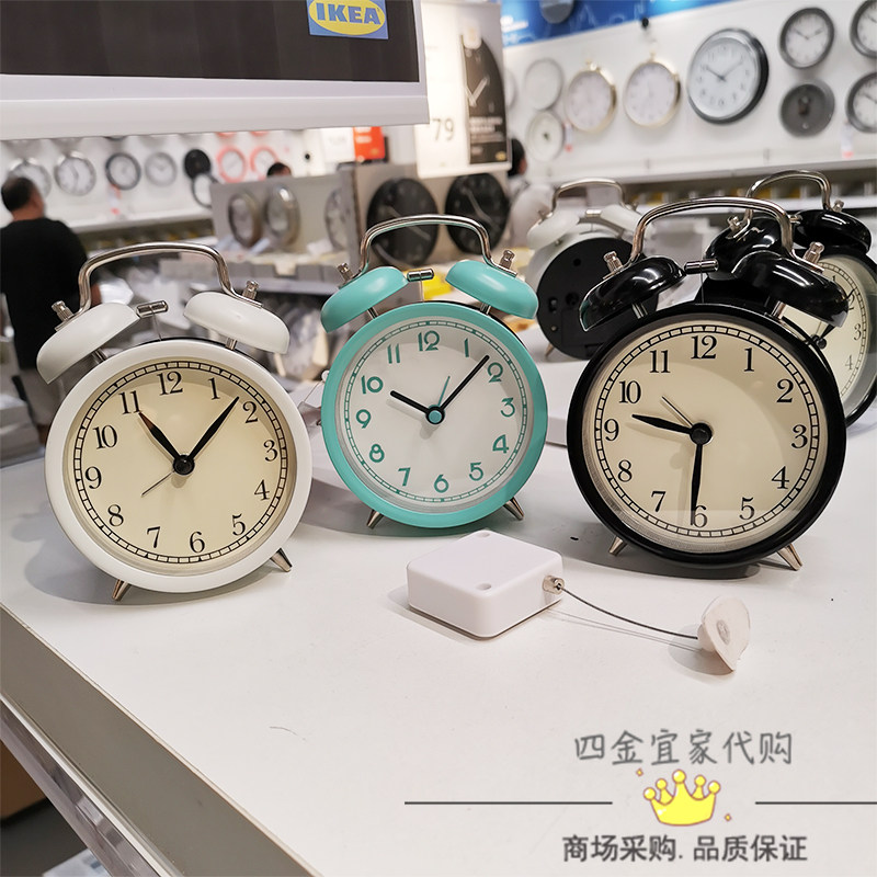 宜家IKEA德卡闹钟经典款式复古创意懒人小闹钟床头钟国内代购