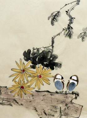 手绘中式客厅国画装饰画花鸟小品