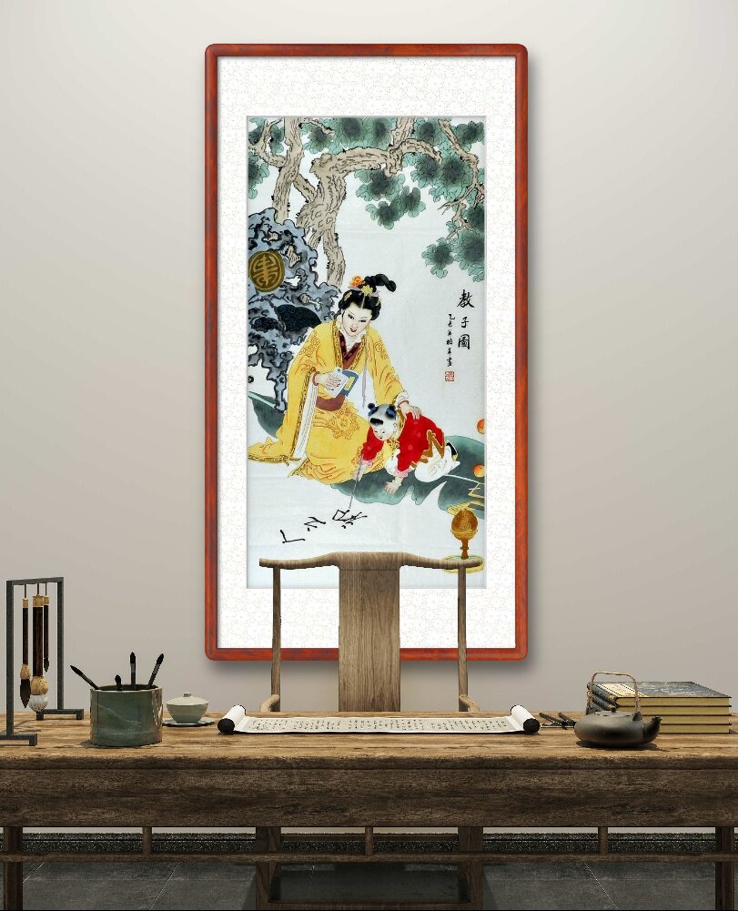 仕女画国画工笔画手绘字画装饰画许柏年四尺人物画仕女美女136GG