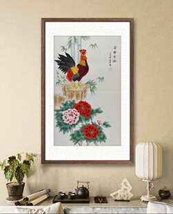 三尺工笔画国画装饰手绘字画花鸟鸡孔雀柿子大雁鹦鹉牡丹顾雪芳GG