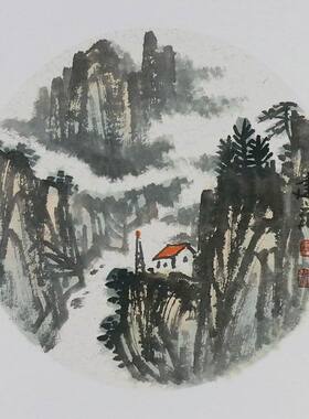 名人字画书画手绘客厅装饰画新品I042610郭建新国画山水画小品