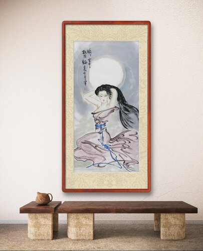 纯手绘国画装饰画仕女客厅卧室