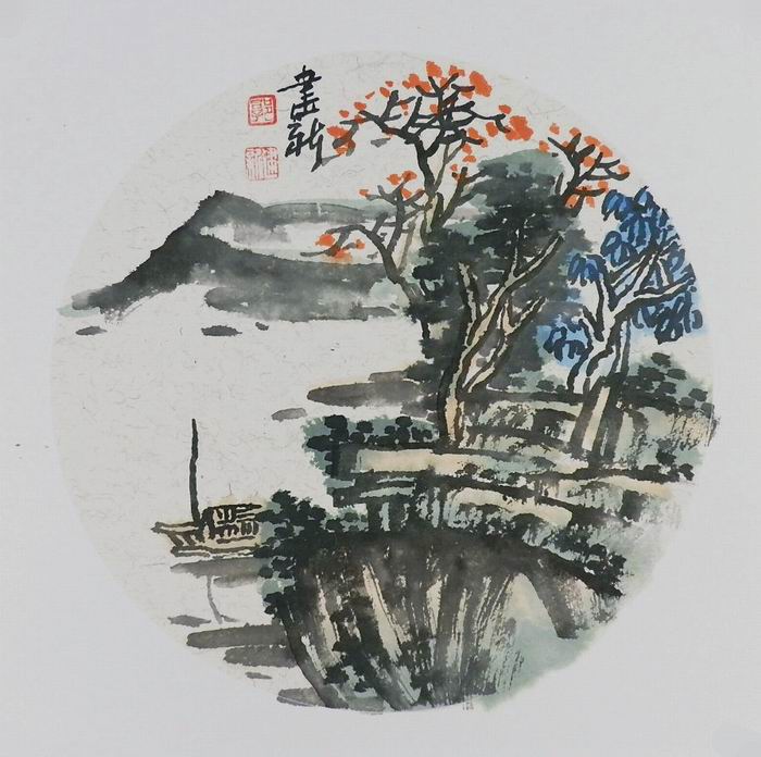 名人字画书画手绘客厅装饰画新品I042617郭建新国画山水画小品
