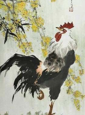 手绘字画国画田园装饰画鸡葫芦