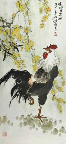 手绘字画国画田园装饰画鸡葫芦