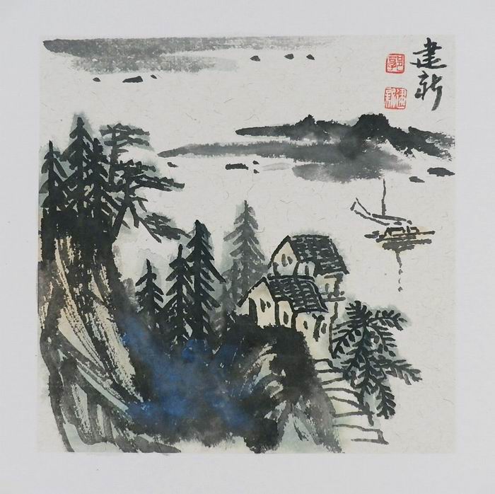 名人字画书画手绘客厅装饰画新品I042546郭建新国画山水画小品