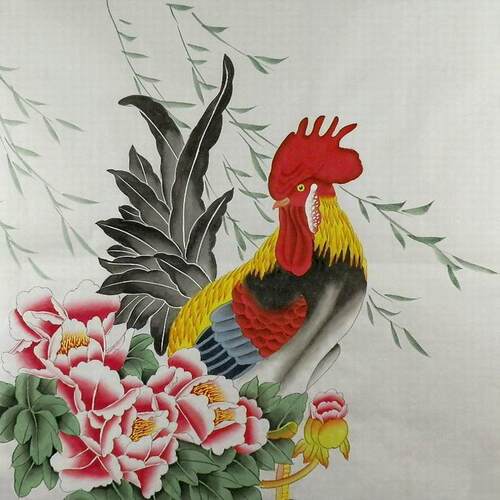 工笔花鸟四尺斗方纯手绘宣纸国画