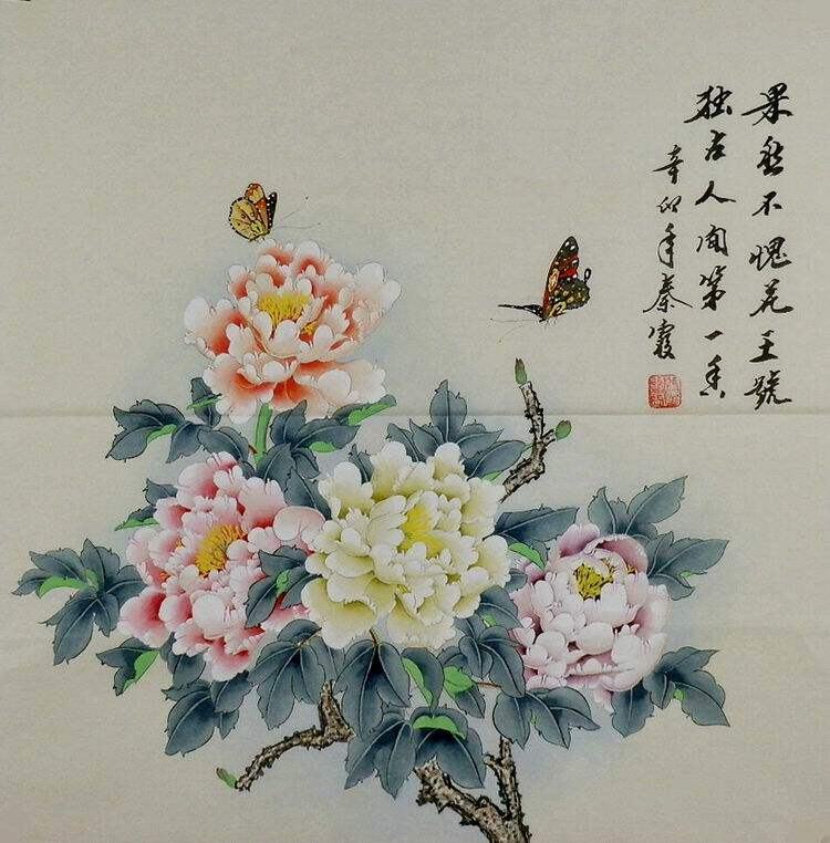 国画工笔画花鸟纯手绘字画中式大厅餐厅酒店装饰画秦霞四尺斗方gg