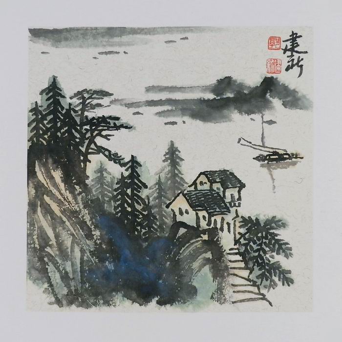 名人字画书画手绘客厅装饰画新品I042550郭建新国画山水画小品