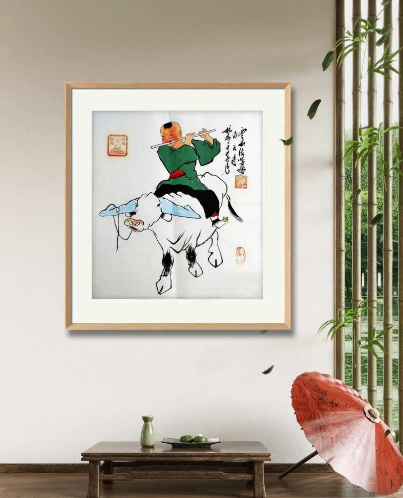 百子图国画人物画童子云海法师真迹纯手绘客厅装饰画三尺斗方GG