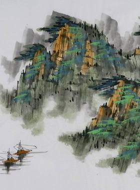 纯手绘字画书画客厅装饰画热销I092520周厚成三尺斗方国画山水画