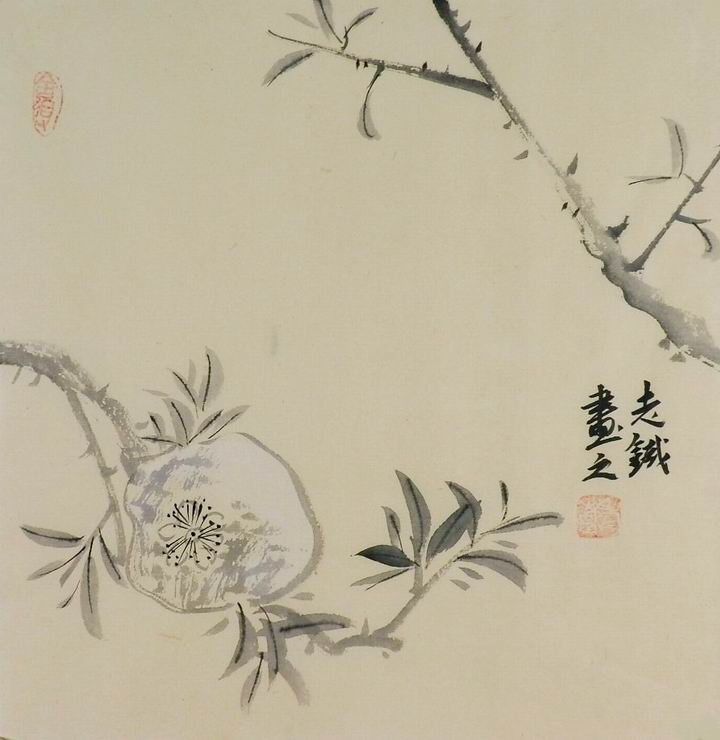 手绘字画书画客厅装饰画热销I070458老铁水墨国画花鸟画小品石榴